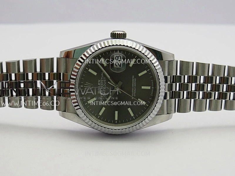 DateJust 36mm 126234 904 SS V2 QF 1:1 Best Edition Gray Dial Stick Marker On Jubilee Bracelet SH3235
