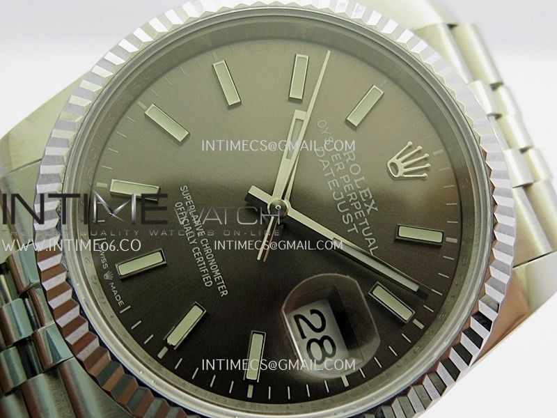 DateJust 36mm 126234 904 SS V2 QF 1:1 Best Edition Gray Dial Stick Marker On Jubilee Bracelet SH3235