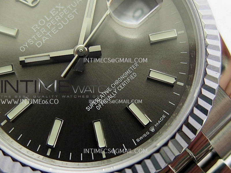 DateJust 36mm 126234 904 SS V2 QF 1:1 Best Edition Gray Dial Stick Marker On Jubilee Bracelet SH3235