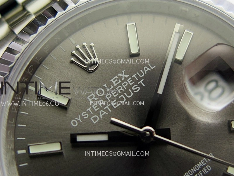 DateJust 36mm 126234 904 SS V2 QF 1:1 Best Edition Gray Dial Stick Marker On Jubilee Bracelet SH3235