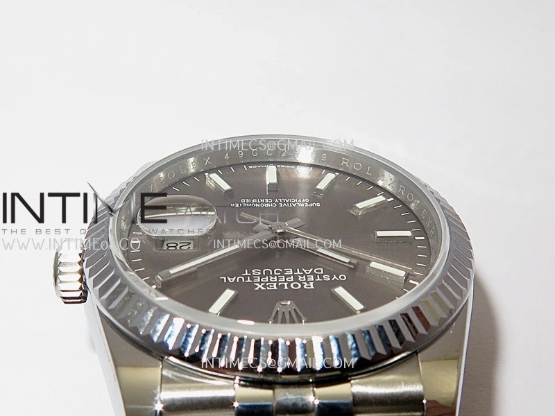 DateJust 36mm 126234 904 SS V2 QF 1:1 Best Edition Gray Dial Stick Marker On Jubilee Bracelet SH3235