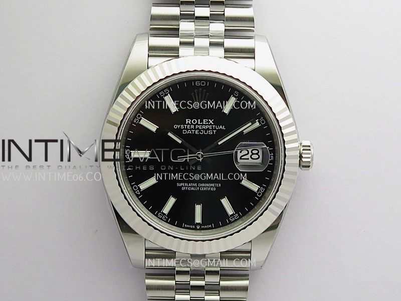 DateJust 126334 904L SS ERF 1:1 Best Edition Black Dial Stick Marker On Jubilee Bracelet SH3235