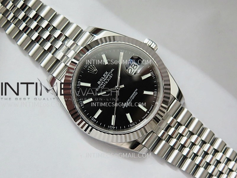 DateJust 126334 904L SS ERF 1:1 Best Edition Black Dial Stick Marker On Jubilee Bracelet SH3235