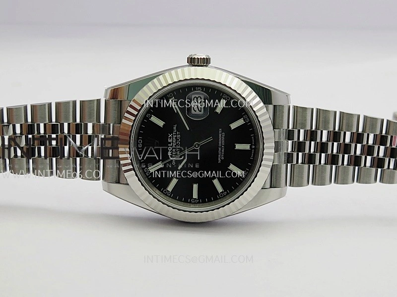 DateJust 126334 904L SS ERF 1:1 Best Edition Black Dial Stick Marker On Jubilee Bracelet SH3235