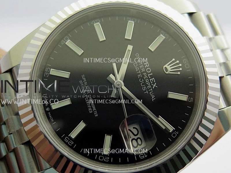 DateJust 126334 904L SS ERF 1:1 Best Edition Black Dial Stick Marker On Jubilee Bracelet SH3235