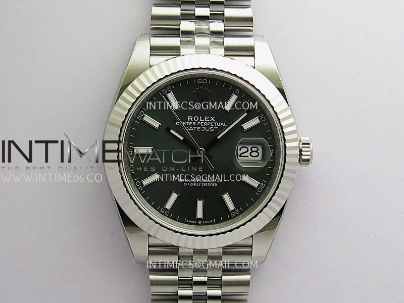 DateJust 126334 904L SS ERF 1:1 Best Edition Green Dial Stick Marker On Jubilee Bracelet SH3235