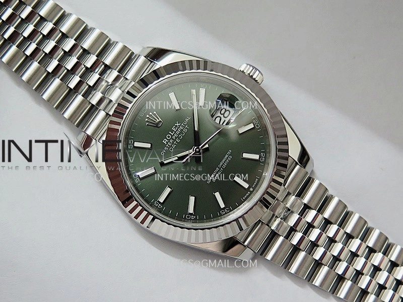 DateJust 126334 904L SS ERF 1:1 Best Edition Green Dial Stick Marker On Jubilee Bracelet SH3235