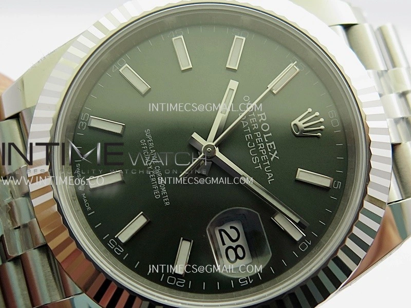 DateJust 126334 904L SS ERF 1:1 Best Edition Green Dial Stick Marker On Jubilee Bracelet SH3235