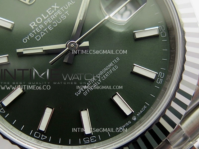 DateJust 126334 904L SS ERF 1:1 Best Edition Green Dial Stick Marker On Jubilee Bracelet SH3235
