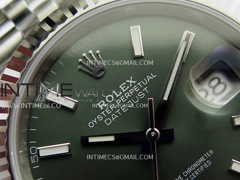 DateJust 126334 904L SS ERF 1:1 Best Edition Green Dial Stick Marker On Jubilee Bracelet SH3235