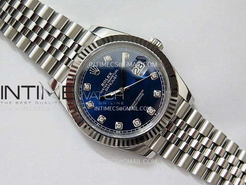 DateJust 41 126334 904L SS VF 1:1 Best Edition Blue Dial Diamond Marker On Jubilee Bracelet DD3235