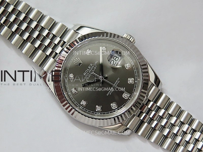 DateJust 41 126334 904L SS VF 1:1 Best Edition Gray Dial Diamond Marker On Jubilee Bracelet DD3235