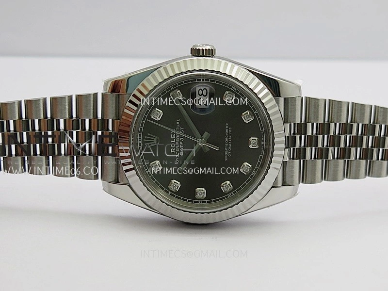 DateJust 41 126334 904L SS VF 1:1 Best Edition Gray Dial Diamond Marker On Jubilee Bracelet DD3235