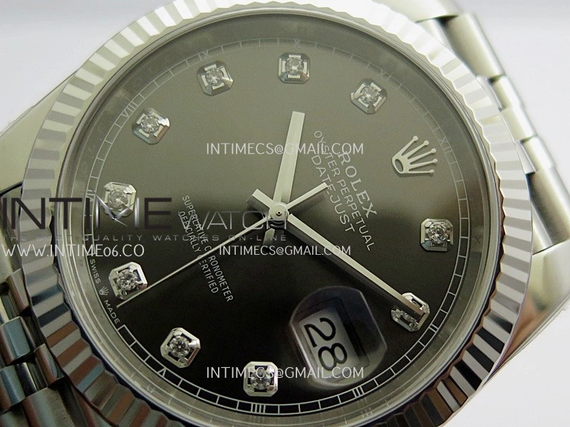 DateJust 41 126334 904L SS VF 1:1 Best Edition Gray Dial Diamond Marker On Jubilee Bracelet DD3235