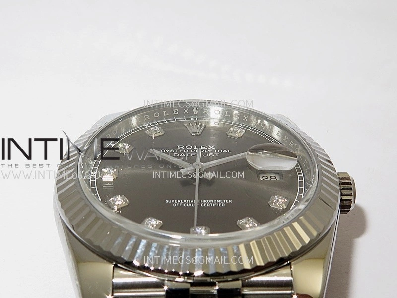 DateJust 41 126334 904L SS VF 1:1 Best Edition Gray Dial Diamond Marker On Jubilee Bracelet DD3235