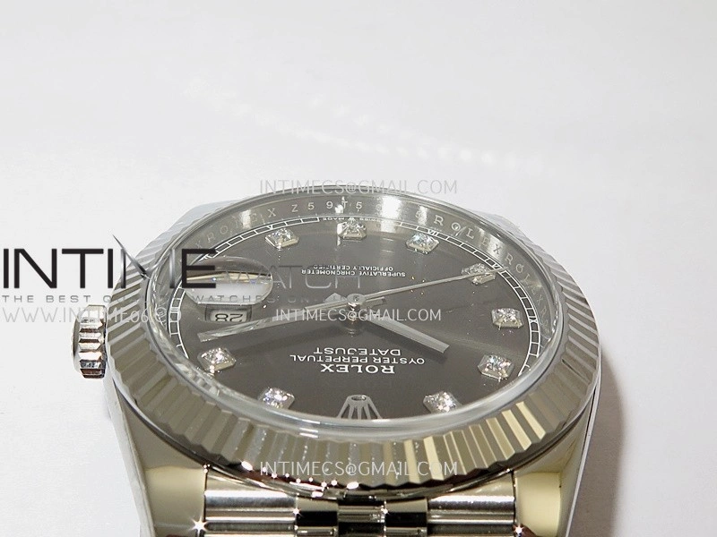 DateJust 41 126334 904L SS VF 1:1 Best Edition Gray Dial Diamond Marker On Jubilee Bracelet DD3235