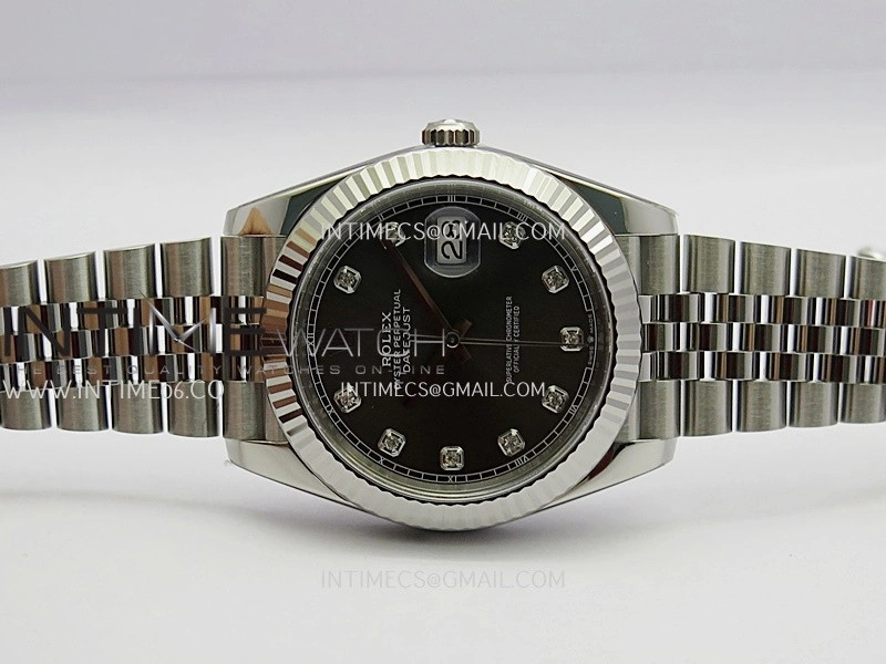 DateJust 41 126334 904L SS VF 1:1 Best Edition Gray Dial Diamond Marker On Jubilee Bracelet DD3235