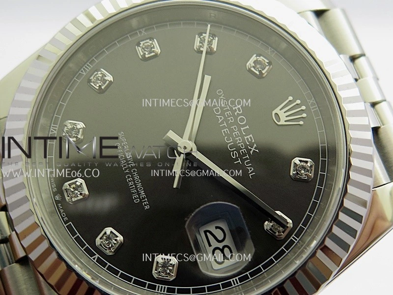 DateJust 41 126334 904L SS VF 1:1 Best Edition Gray Dial Diamond Marker On Jubilee Bracelet DD3235