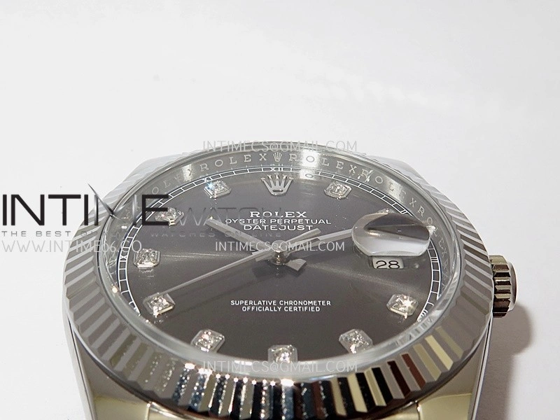 DateJust 41 126334 904L SS VF 1:1 Best Edition Gray Dial Diamond Marker On Jubilee Bracelet DD3235