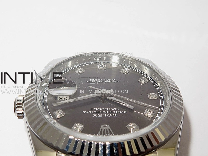 DateJust 41 126334 904L SS VF 1:1 Best Edition Gray Dial Diamond Marker On Jubilee Bracelet DD3235