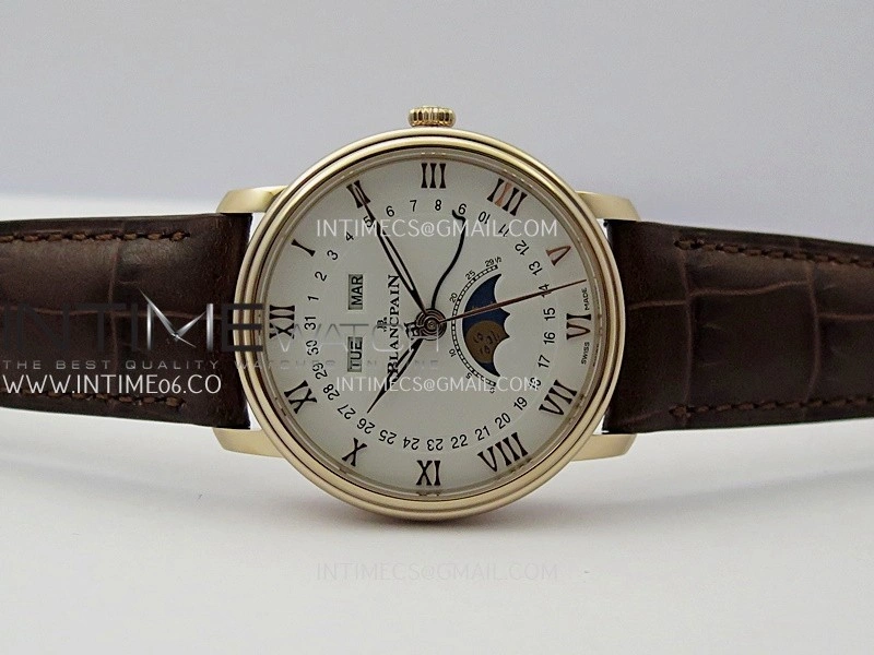 Villeret 6654 RG Complicated Function APSF 1:1 Best Edition White Dial on Leather Strap A6654