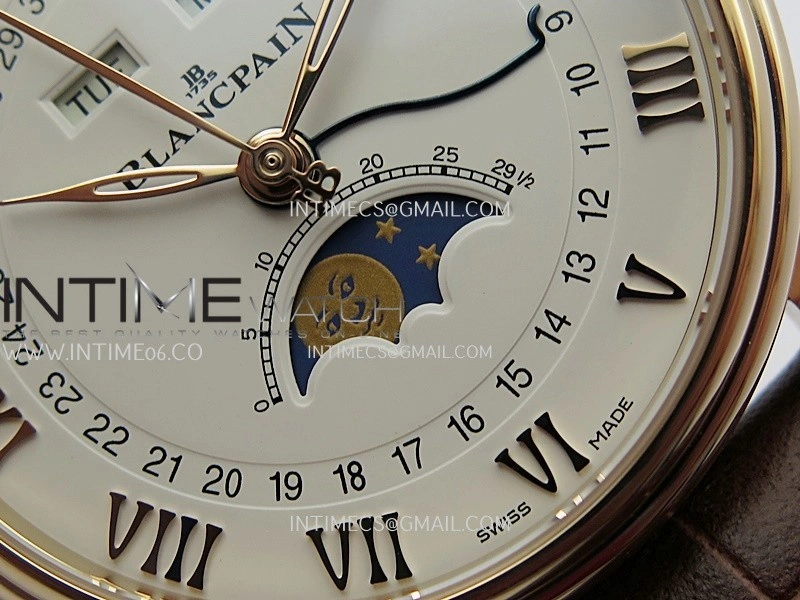 Villeret 6654 RG Complicated Function APSF 1:1 Best Edition White Dial on Leather Strap A6654