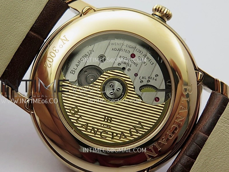 Villeret 6654 RG Complicated Function APSF 1:1 Best Edition White Dial on Leather Strap A6654