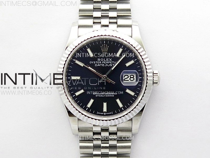 DateJust 36MM 126234 SS APSF 1:1 Best Edition Blue Dial Sticks Markers on SS Jubilee Bracelet SA3235
