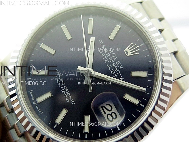 DateJust 36MM 126234 SS APSF 1:1 Best Edition Blue Dial Sticks Markers on SS Jubilee Bracelet SA3235