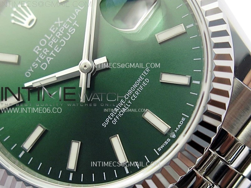 DateJust 36MM 126234 SS APSF 1:1 Best Edition Green Dial Stick Markers on SS Jubilee Bracelet SA3235