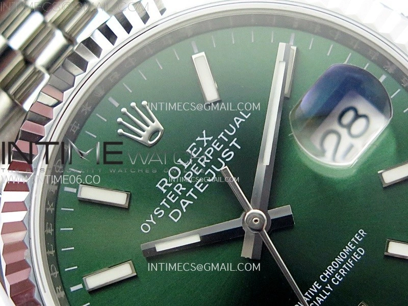 DateJust 36MM 126234 SS APSF 1:1 Best Edition Green Dial Stick Markers on SS Jubilee Bracelet SA3235