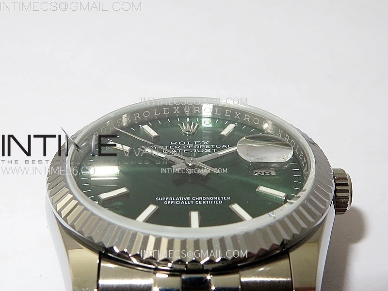 DateJust 36MM 126234 SS APSF 1:1 Best Edition Green Dial Stick Markers on SS Jubilee Bracelet SA3235