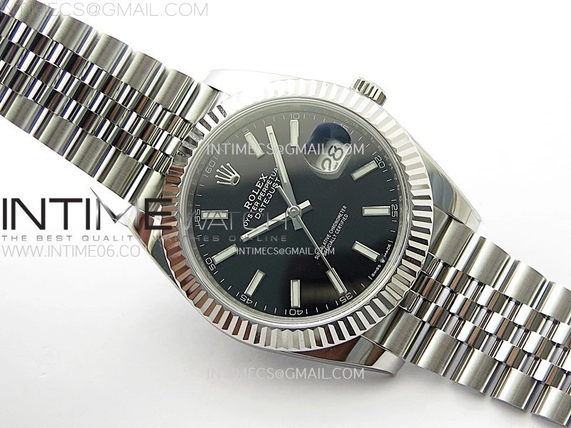 DateJust 41mm 126334 904 SS AR+F V2 1:1 Best Edition Black Dial Sticks Markers on Jubilee Bracelet DD3235