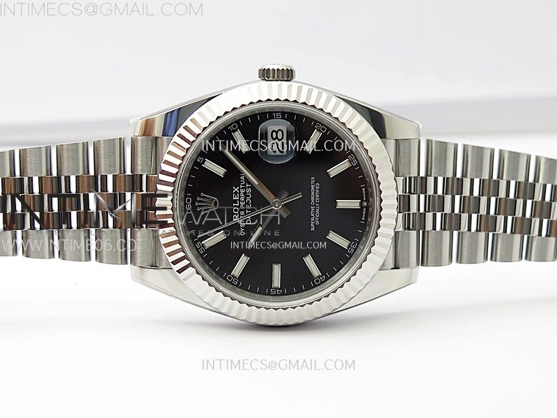 DateJust 41mm 126334 904 SS AR+F V2 1:1 Best Edition Black Dial Sticks Markers on Jubilee Bracelet DD3235