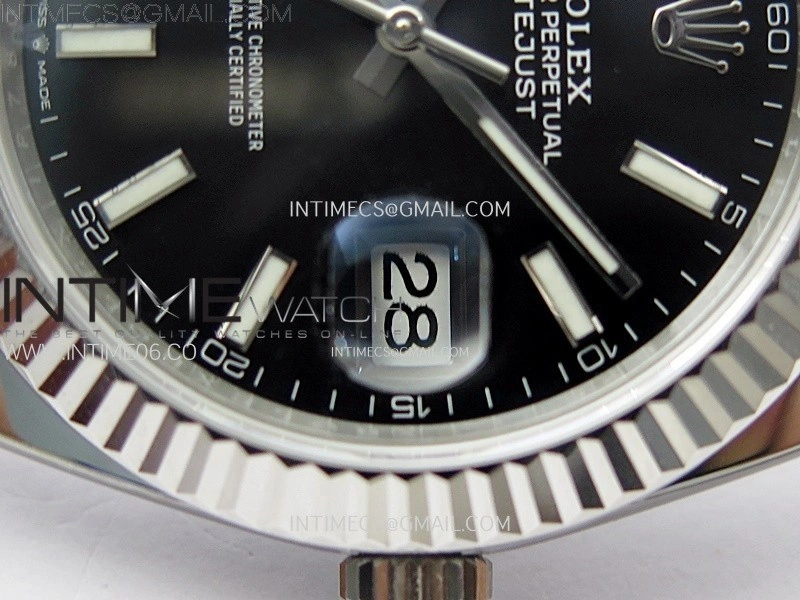 DateJust 41mm 126334 904 SS AR+F V2 1:1 Best Edition Black Dial Sticks Markers on Jubilee Bracelet DD3235