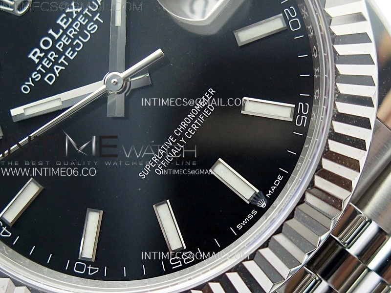 DateJust 41mm 126334 904 SS AR+F V2 1:1 Best Edition Black Dial Sticks Markers on Jubilee Bracelet DD3235