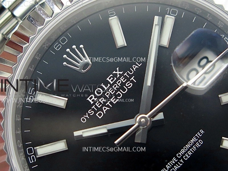 DateJust 41mm 126334 904 SS AR+F V2 1:1 Best Edition Black Dial Sticks Markers on Jubilee Bracelet DD3235