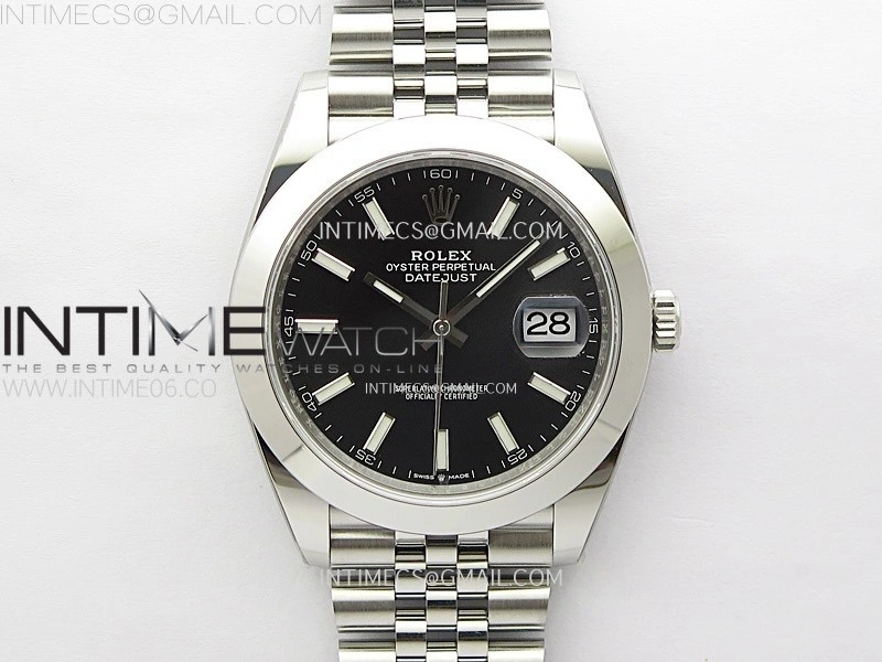 DateJust 41mm 126300 904 SS AR+F V2 1:1 Best Edition Black Dial Sticks Markers on Jubilee Bracelet DD3235