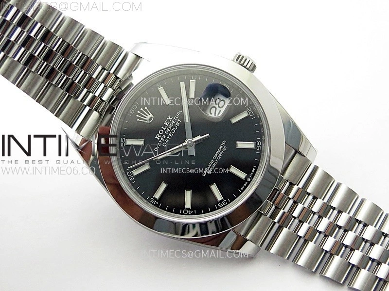 DateJust 41mm 126300 904 SS AR+F V2 1:1 Best Edition Black Dial Sticks Markers on Jubilee Bracelet DD3235