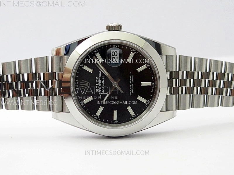 DateJust 41mm 126300 904 SS AR+F V2 1:1 Best Edition Black Dial Sticks Markers on Jubilee Bracelet DD3235