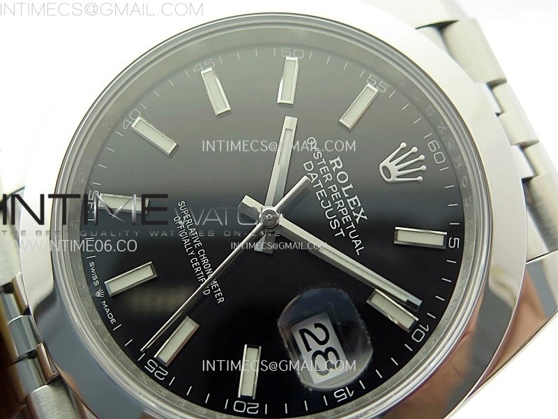 DateJust 41mm 126300 904 SS AR+F V2 1:1 Best Edition Black Dial Sticks Markers on Jubilee Bracelet DD3235