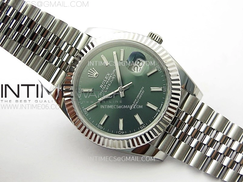 DateJust 41mm 126334 904 SS AR+F V2 1:1 Best Edition Green Dial Sticks Markers on Jubilee Bracelet DD3235