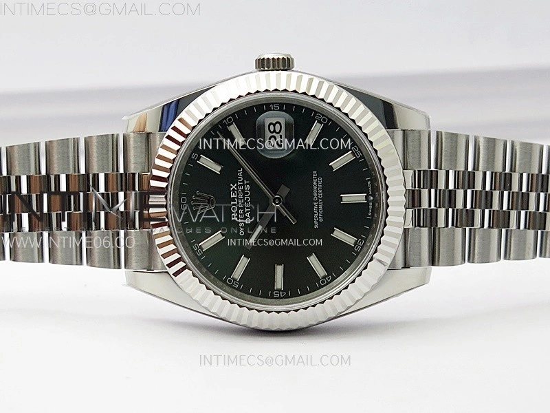 DateJust 41mm 126334 904 SS AR+F V2 1:1 Best Edition Green Dial Sticks Markers on Jubilee Bracelet DD3235