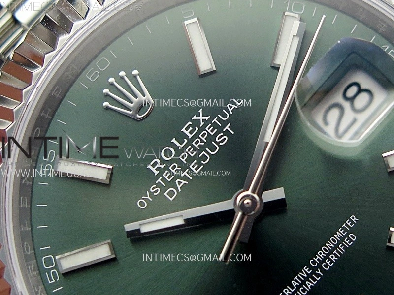 DateJust 41mm 126334 904 SS AR+F V2 1:1 Best Edition Green Dial Sticks Markers on Jubilee Bracelet DD3235