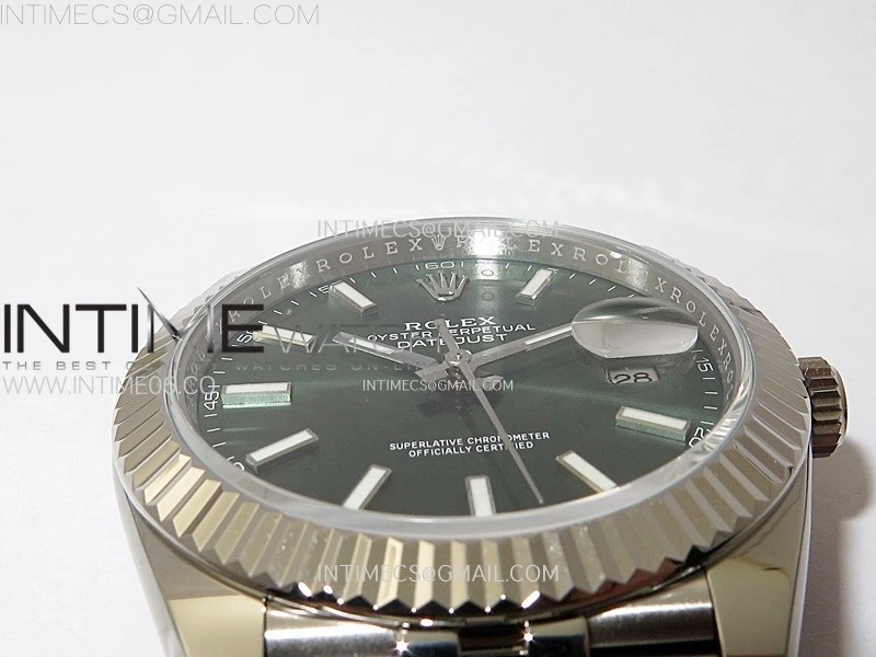 DateJust 41mm 126334 904 SS AR+F V2 1:1 Best Edition Green Dial Sticks Markers on Jubilee Bracelet DD3235