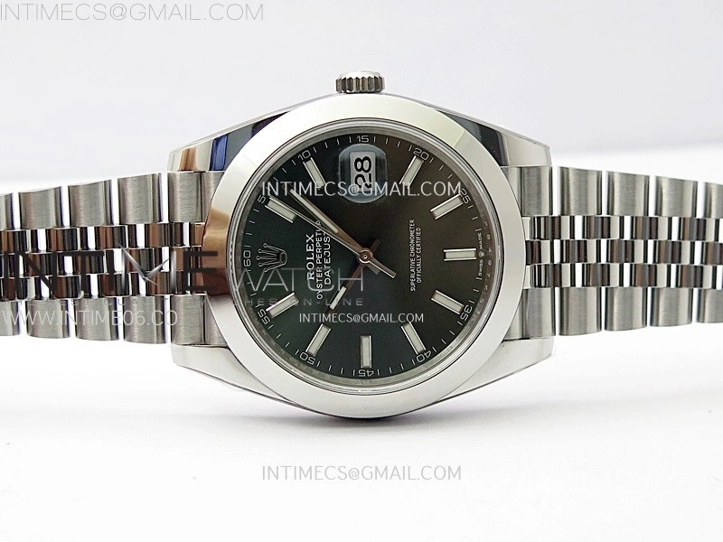 DateJust 41mm 126300 904 SS AR+F V2 1:1 Best Edition Green Dial Sticks Markers on Jubilee Bracelet DD3235