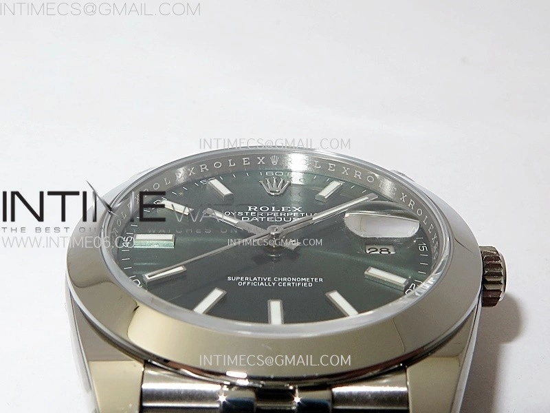 DateJust 41mm 126300 904 SS AR+F V2 1:1 Best Edition Green Dial Sticks Markers on Jubilee Bracelet DD3235
