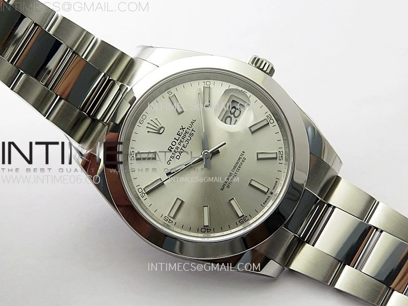 DateJust 41mm 126300 904 SS AR+F V2 1:1 Best Edition Silver Dial Sticks Markers on Oyster Bracelet DD3235