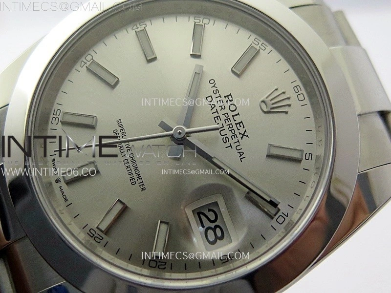 DateJust 41mm 126300 904 SS AR+F V2 1:1 Best Edition Silver Dial Sticks Markers on Oyster Bracelet DD3235