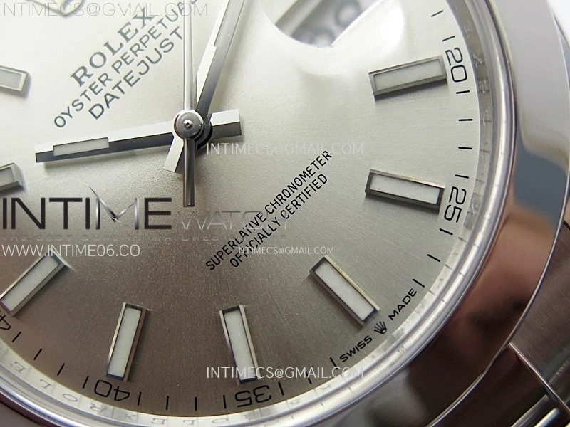 DateJust 41mm 126300 904 SS AR+F V2 1:1 Best Edition Silver Dial Sticks Markers on Oyster Bracelet DD3235